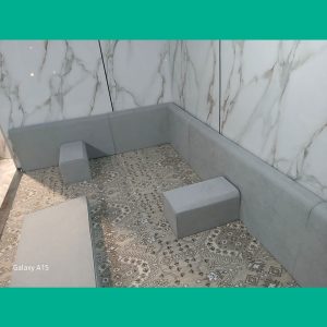 أريكة غرفة معيشة صفراء على شكل L